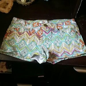 Super colorful printed shorts.